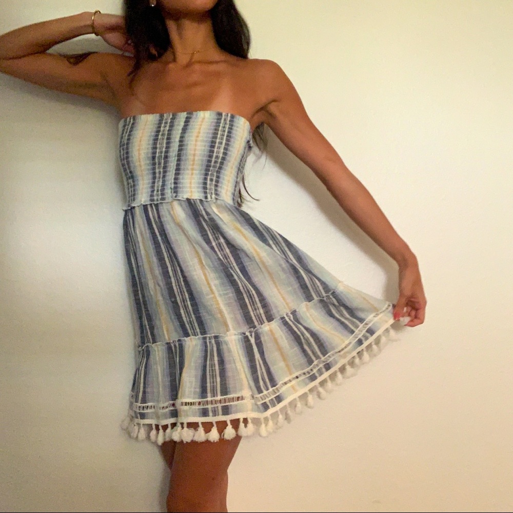 COPY - Blue Island strapless dress